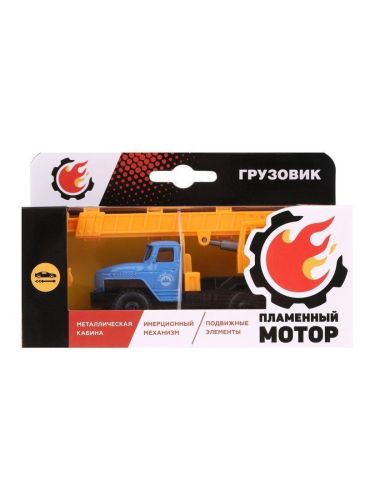 Грузовик 14х4х6 см Подъемный кран pull back Пламенный мотор 870833 фото 3