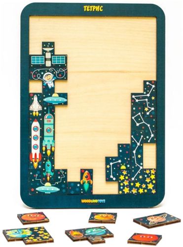 Рамка-вкладыш головоломка Woodland Тетрис большой Космос 065113 фото 6