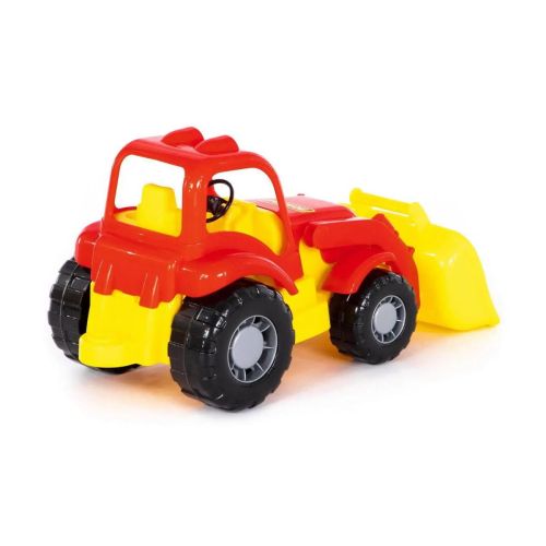 Машинка ПОЛЕСЬЕ Трактор-погрузчик Силач, красно-желтый фото 3