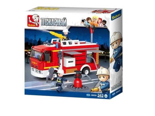 Конструктор Sluban Полиция Пожарная машина на тушении 343 детали фото 2