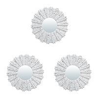 Комплект декоративных зеркал QWERTY Ницца, 3 шт, D 24,5 см, белый