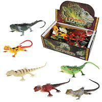 Ящерица из мягкой резины в ассорт., дисплей