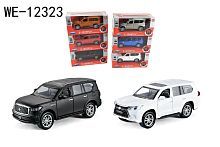 Машинка металлическая Abtoys АвтоСити 1:36 Кроссовер семейный инерционный с открывающими передними дверцами 6 видов свет звук