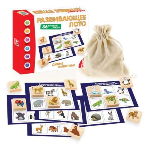 Настольная игра АНДАНТЕ Лото Дикие животные Д463а