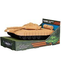 Машинка военная БронеДром Танк российской армии инерционный бежевый 17*6,5*8,5 см