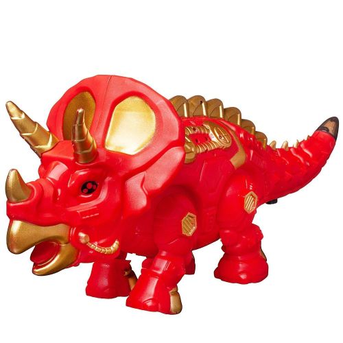 динозавр-робот junfa трицераптос электромеханический, свет, звук, красный фото 3 Динозавр-робот Junfa Трицераптос электромеханический, свет, звук, красный фото 3