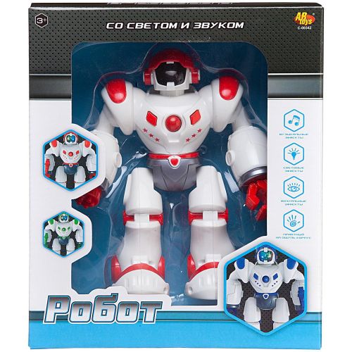 Робот ABtoys, световые и звуковые эффекты, бело-красный фото 5