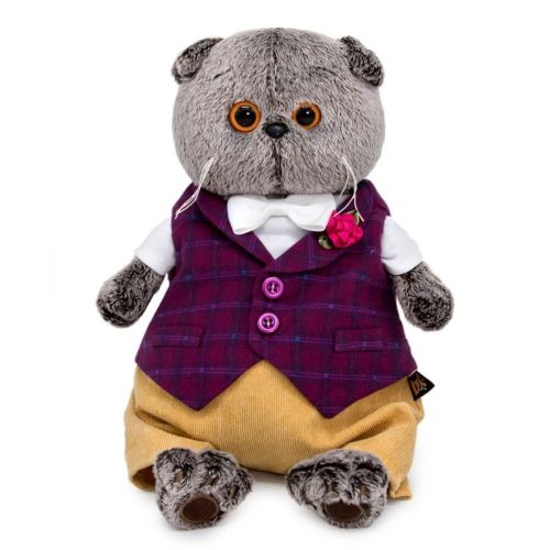 басик в бордовом жилете с розочкой 25 см Басик в бордовом жилете с розочкой 25 см