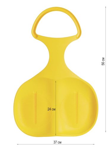 ABtoys Ледянка (ширина сиденья 37 см) желтая фото 3