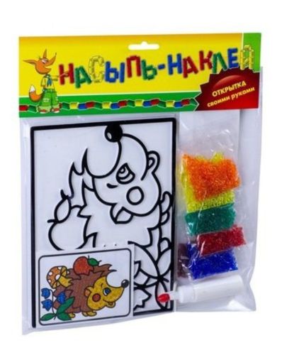 Игра " Насыпь-наклей" ( Ежик)