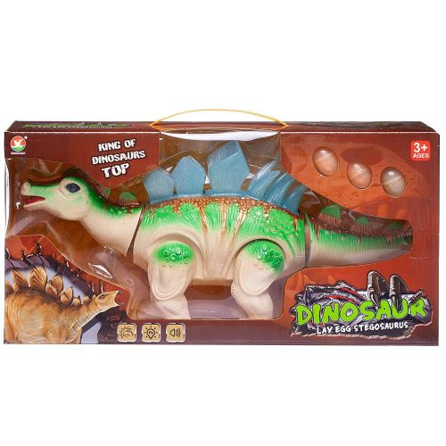 Динозавр Junfa Стегозавр, электромеханический, откладывает яйца, свет, звук фото 8