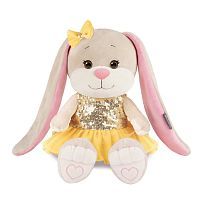 Мягкая игрушка Зайка Лин в Жёлтом Платье С Золотыми Пайетками 25 см