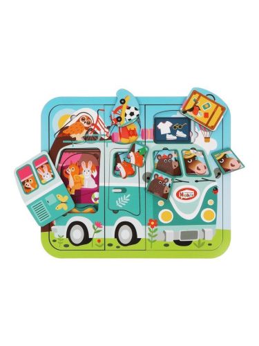 Пазл-вкладыш многослойный Mapacha Путешествие на автобусе 962217 фото 2