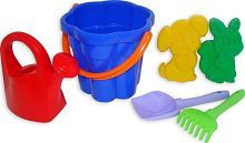 Набор №95 (Лопатка №5, грабельки №5, формочки (белочка + песик), ведро - цветок большое, лейка большое 19х19х24 см