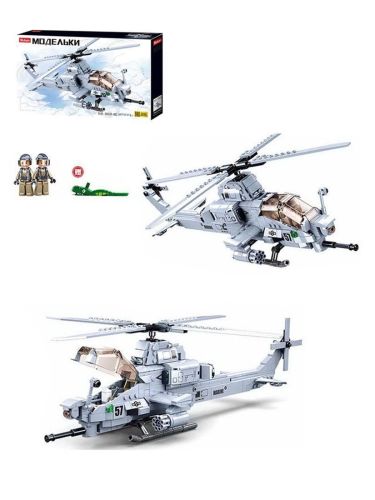 Конструктор серии Модельки Вертолет, 482 дет., коробка