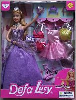 Игровой набор Defa Luсy "Красотка" фиолет., 1 кукла, 14 предм. в комплекте