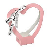 Пакет для цветов QWERTY Сердце с лентой розовый