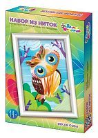 Набор для творчества. Плетение нитками по гвоздикам Яркая сова