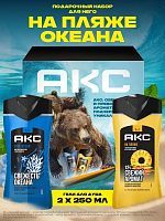 Подарочный набор Акс Гель д/душа и шампунь На пляже 3в1 250мл + Гель д/душа и шампунь 2в1 Cool Ocean 250 мл