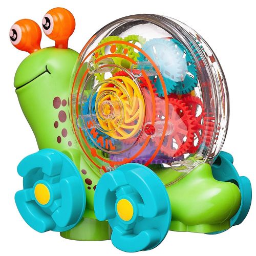 Игрушка Junfa Улитка электромеханическая зеленая движение-свет-звук фото 2