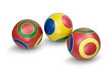 Резиновый детский мяч Кружочки 12,5 см ручное окрашивание в ассортименте
