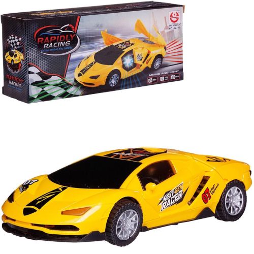 машинка junfa спортивная (движение+вращение) желтая №2 Машинка Junfa спортивная (движение+вращение) желтая №2