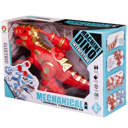 Динозавр-робот Junfa с ракетной установкой, электромеханический, свет, звук, красный фото 5