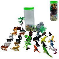 Набор диких животных, 33 предм., в ассорт., туба