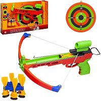 Игровой набор ABtoys Арбалет со снарядами на присосках, в наборе 6 снарядов, мишень и держатель для снарядов
