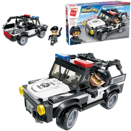 Конструктор Qman серия MineCity Полицейский на машине 121 деталь