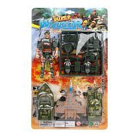 Набор Военный, фигурка 1шт., тран.средство 3шт., аксессуары, в ассорт., блистер