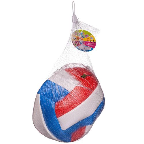Мяч Junfa волейбольный PU 23 см сине-бело-красный фото 3