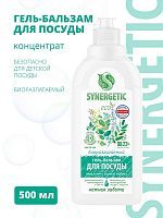 Гель-бальзам для мытья посуды SYNERGETIC Эвкалипт и горный чабрец, биоразлагаемый 0,5л