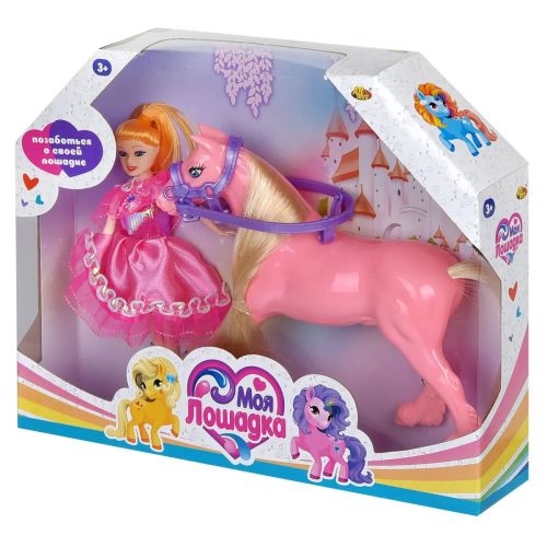 Игровой набор ABtoys Моя лошадка Куколка и розовая лошадка фото 7