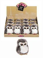 Сова с ресничками корич. 14 см, дисплей