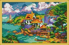 Алмазная мозаика Серпантин у моря, 22х32 см, 24 цв., полн. заполнение, с подр.