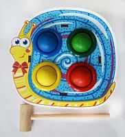 Стучалка Woodland Улитка 4 отверстия 115305 голубой/желтый/красный/зеленый