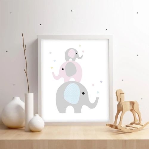 интерьерный дизайнерский постер "слоники" (размер а4) Интерьерный дизайнерский постер "Слоники" (размер А4)