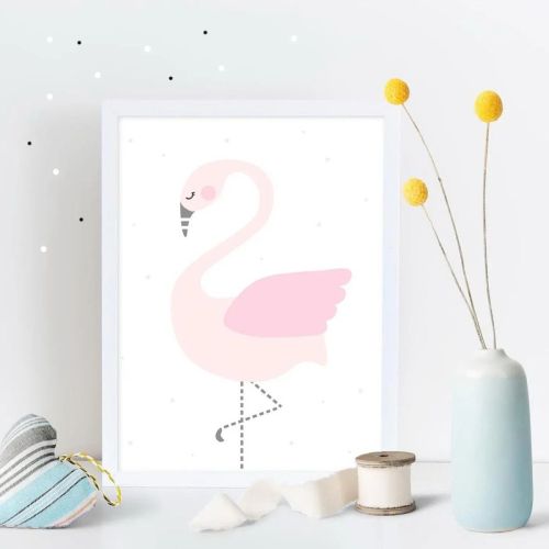 интерьерный дизайнерский постер "розовый фламинго" (размер а4) Интерьерный дизайнерский постер "Розовый фламинго" (размер А4)
