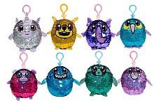 Мягкая игрушка Beverly Hills Teddy Bear Брелок Shimmeez (Шиммиз) серия2, плюшевые фигурки животных в пайетках с карабином, 9 см, 8 видов