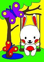 Набор для творчества LORI Картина по номерам для малышей Зайка на прогулке