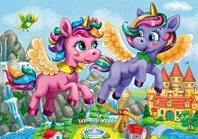 Алмазная мозаика Яркие единорожки, 22х32 см, 22 цв, полн. заполнение, с подр.