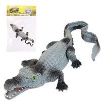 Фигурка Abtoys Юный натуралист Рептилии Крокодил (серо-зеленый), термопластичная резина