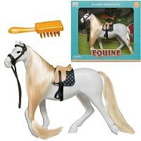 Лошадка Junfa в упряжи белая 22,7 см