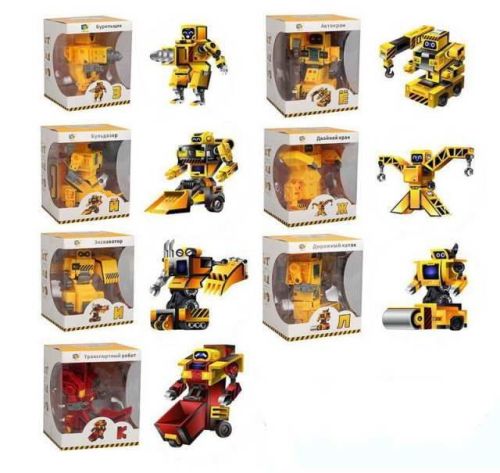 Робот-трансформер (трансформация в русские буквы) "Строительная техника"