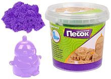 Кинетический песок Color Puppy с 3D формочкой, фиолетовый, 0.5 кг, пластиковый контейнер