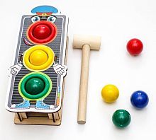 Стучалка Woodland Светофор 3 отверстия 115202 разноцветный