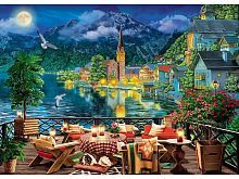 Алмазная мозаика Вечер у озера в Гальштате, 40х50 см, 30 цв., полн. заполнение, с подр.