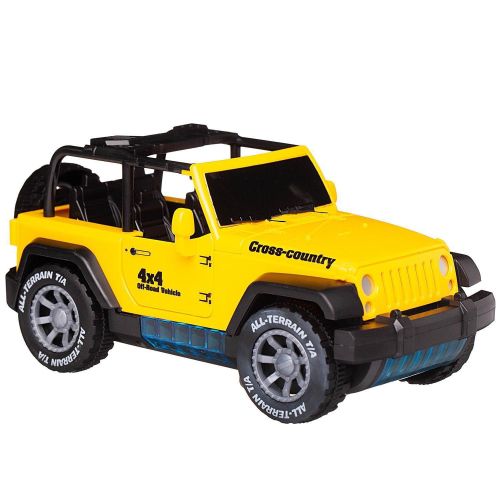 Машинка Junfa Джип желтый (движение+вращение) фото 3