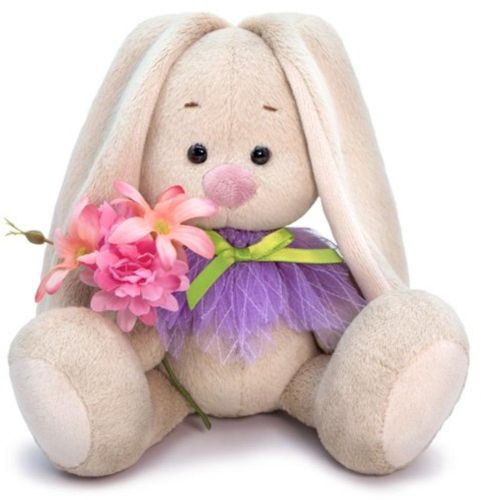 Зайка Ми с весенним букетом 15 см